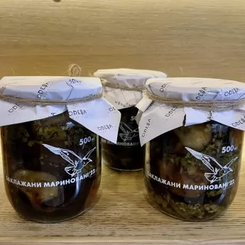 Мариновані баклажани 500 мл